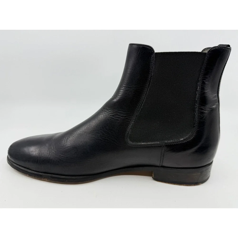 Ace Marks Mens Black Leather Chelsea‎ Boots Handcrafted in Italy Size 10 D